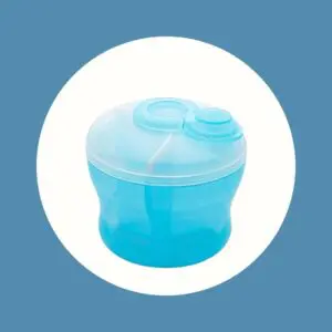 blue container with clear lid