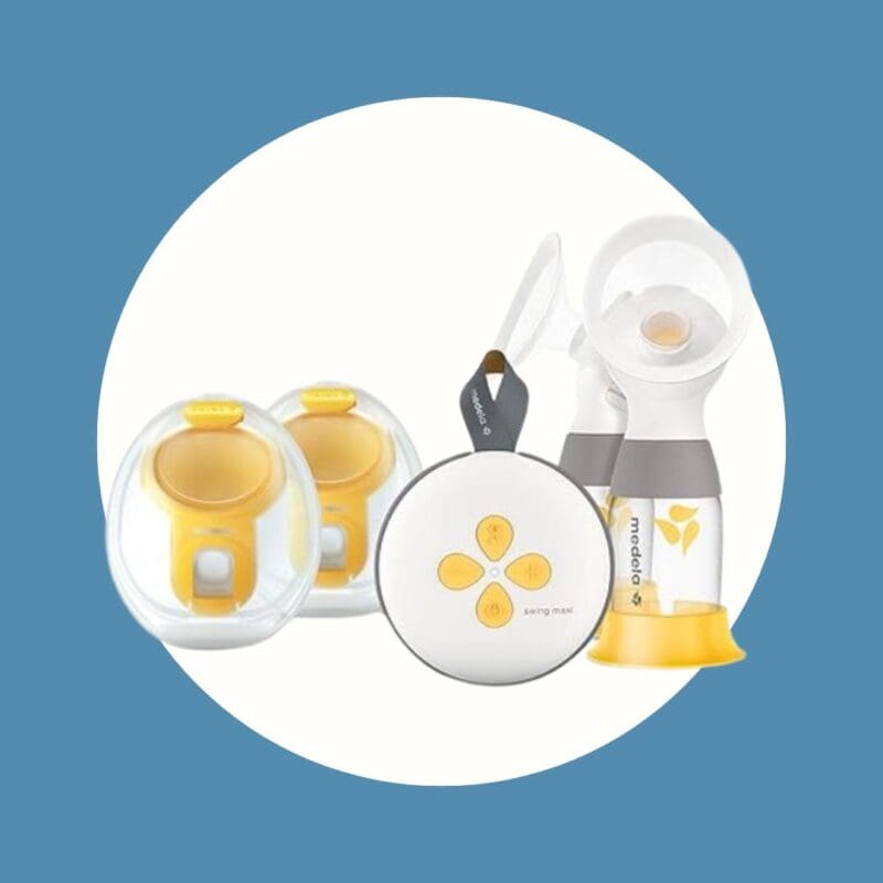 yellow white and clear breast pump parts